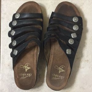 Dansko black leather sandals - like new!